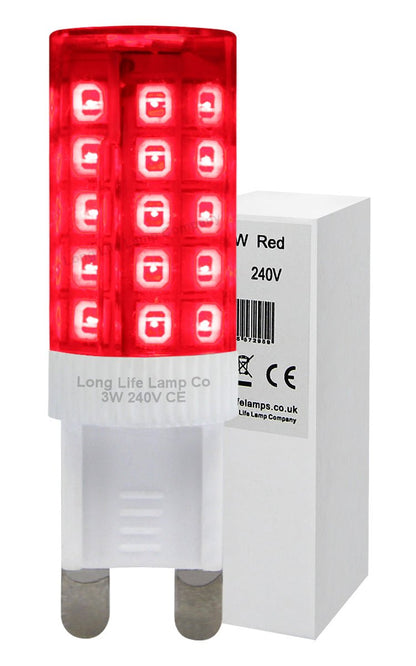 3w G9 LED Bulb Red Replacement For Halogen Capsule Lamp - Energy Light Bulbs - Free delivery on all orders