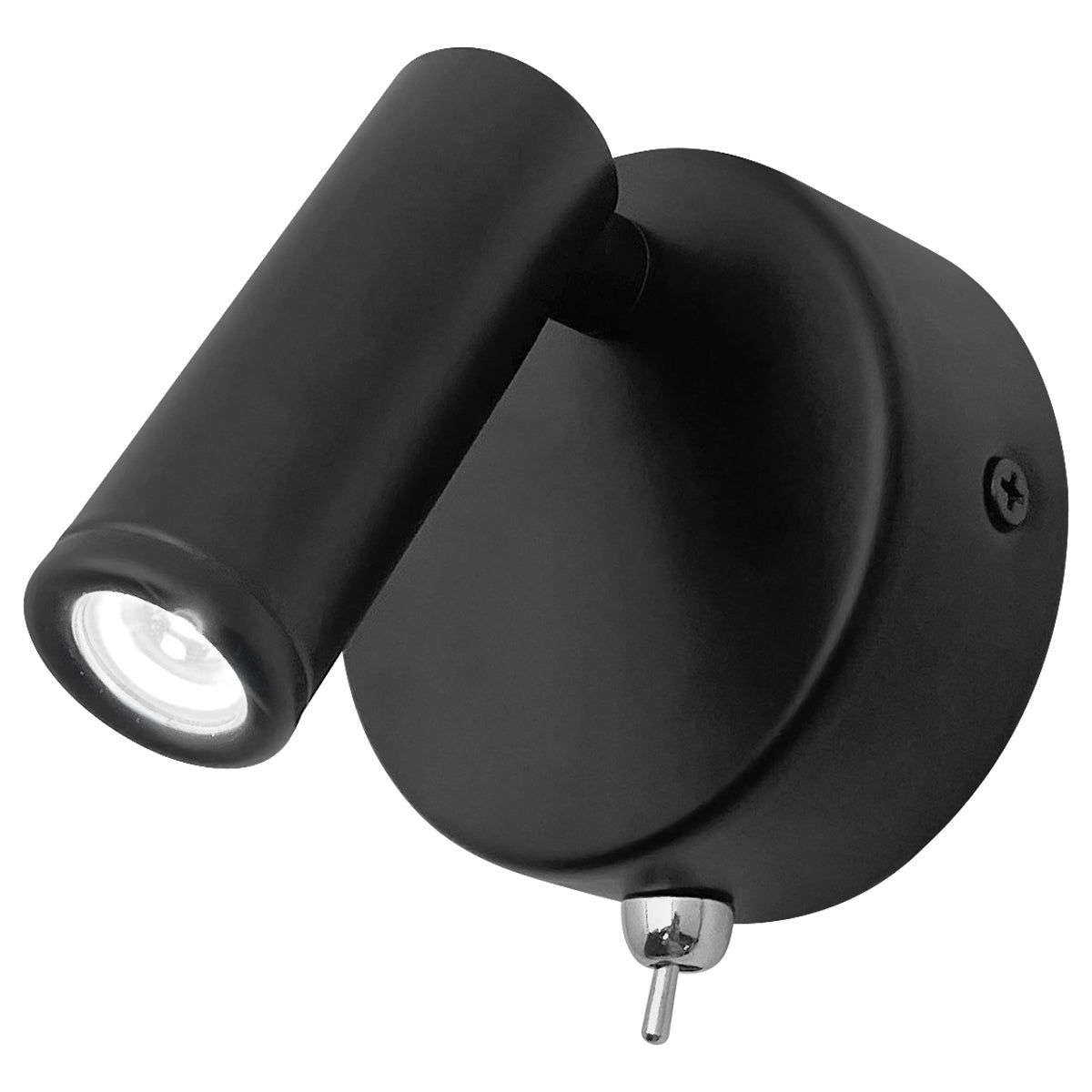 3W LED Adjustable Black Wall Mounted Bedside Light Switched Cool White BW06 - Energy Light Bulbs - Free delivery on all orders