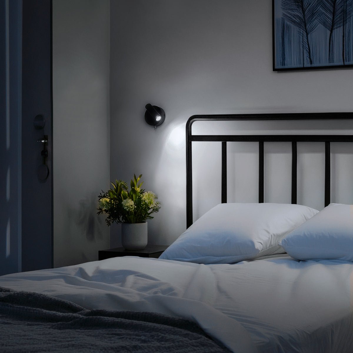 3W LED Adjustable Black Wall Mounted Bedside Light Switched Cool White BW06 - Energy Light Bulbs - Free delivery on all orders