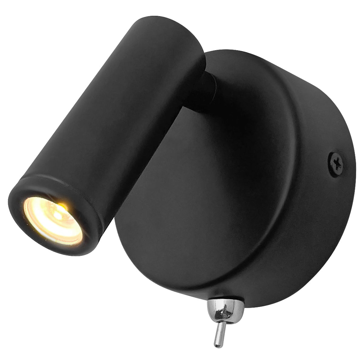 3W LED Adjustable Black Wall Mounted Bedside Light Switched Warm White BW05 - Energy Light Bulbs - Free delivery on all orders