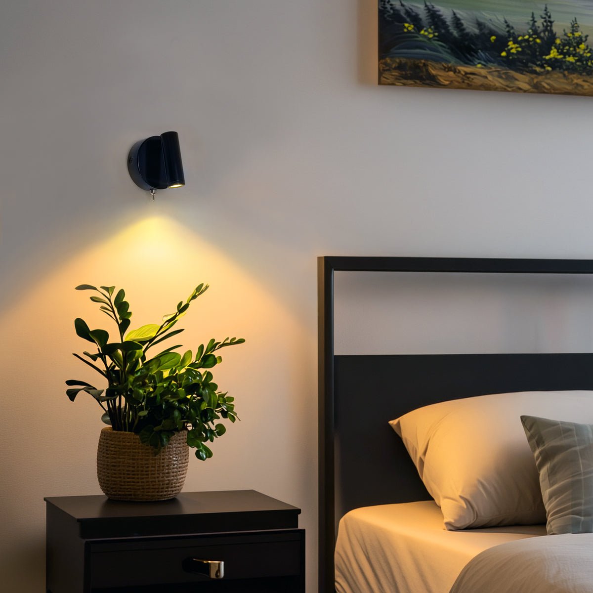 3W LED Adjustable Black Wall Mounted Bedside Light Switched Warm White BW05 - Energy Light Bulbs - Free delivery on all orders