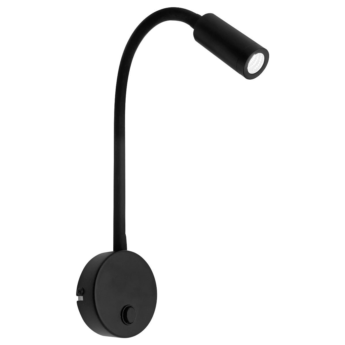 3W LED Adjustable Black Wall Mounted Reading Light with Flexible Arm Cool White 6000K - Energy Light Bulbs - Free delivery on all orders