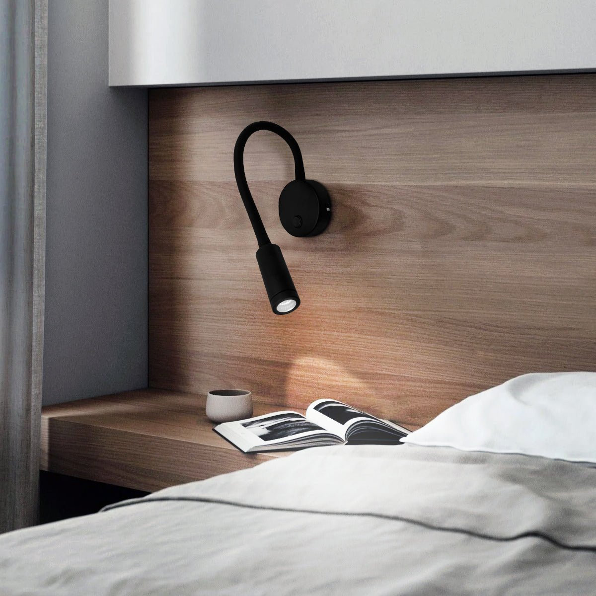 3W LED Adjustable Black Wall Mounted Reading Light with Flexible Arm Cool White 6000K - Energy Light Bulbs - Free delivery on all orders