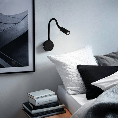 3W LED Adjustable Black Wall Mounted Reading Light with Flexible Arm Cool White 6000K - Energy Light Bulbs - Free delivery on all orders