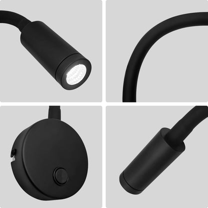 3W LED Adjustable Black Wall Mounted Reading Light with Flexible Arm Cool White 6000K - Energy Light Bulbs - Free delivery on all orders