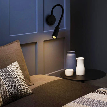 3W LED Adjustable Black Wall Mounted Reading Light with Flexible Arm Warm White 3000K - Energy Light Bulbs - Free delivery on all orders