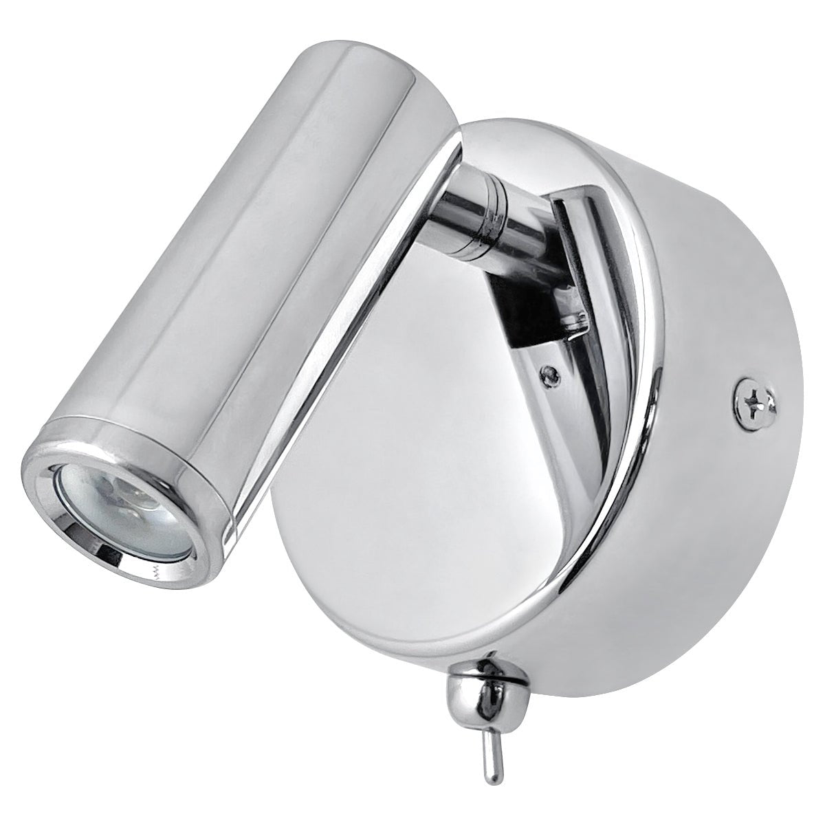 3W LED Adjustable Chrome Wall Mounted Bedside Light Switched Cool White BW10 - Energy Light Bulbs - Free delivery on all orders