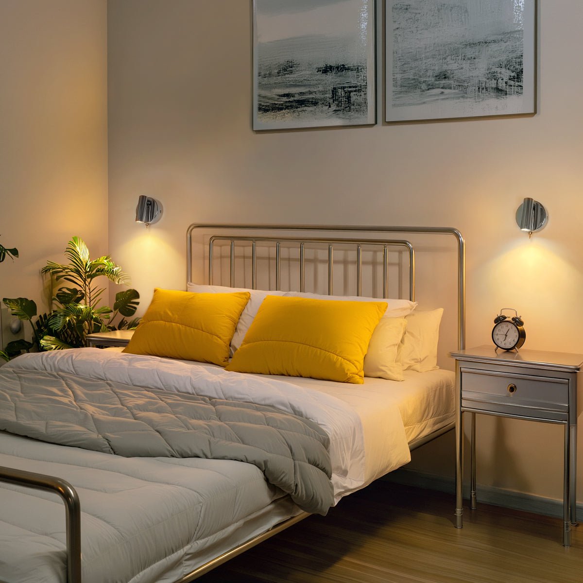 3W LED Adjustable Chrome Wall Mounted Bedside Light Switched Warm White BW09 - Energy Light Bulbs - Free delivery on all orders