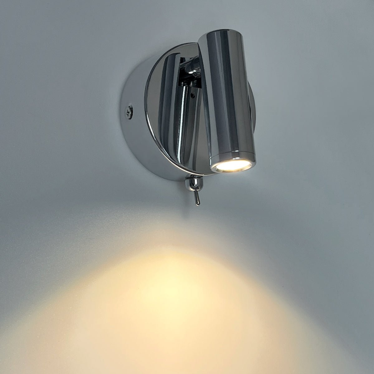 3W LED Adjustable Chrome Wall Mounted Bedside Light Switched Warm White BW09 - Energy Light Bulbs - Free delivery on all orders