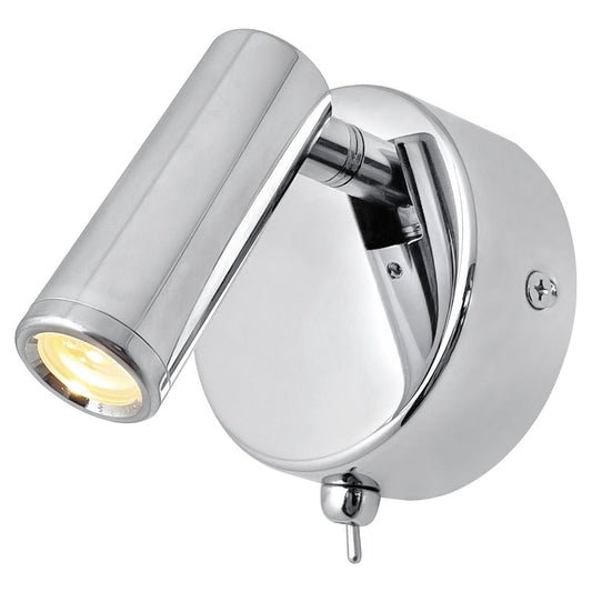 3W LED Adjustable Chrome Wall Mounted Bedside Light Switched Warm White BW09 - Energy Light Bulbs - Free delivery on all orders