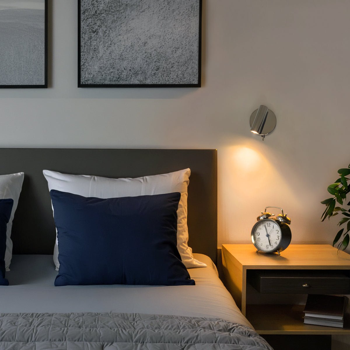 3W LED Adjustable Chrome Wall Mounted Bedside Light Switched Warm White BW09 - Energy Light Bulbs - Free delivery on all orders