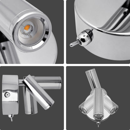 3W LED Adjustable Chrome Wall Mounted Bedside Light Switched Warm White BW09 - Energy Light Bulbs - Free delivery on all orders