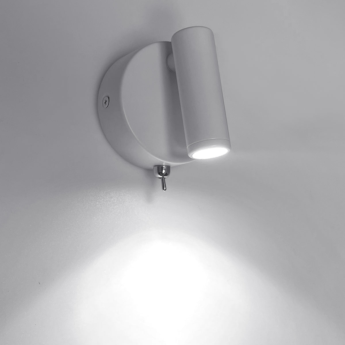 3W LED Adjustable White Wall Mounted Bedside Light Switched Cool White BW08 - Energy Light Bulbs - Free delivery on all orders