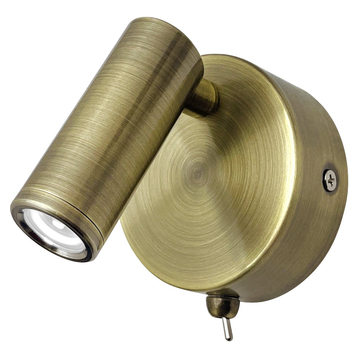 3W LED Bedside Reading Wall Light Antique Brass Cool White 6500K BW14 - Energy Light Bulbs - Free delivery on all orders