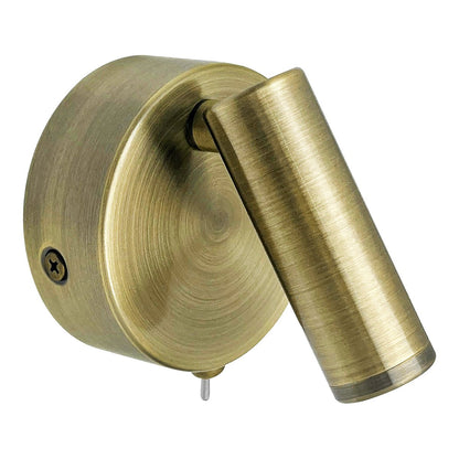 3W LED Bedside Reading Wall Light Antique Brass Cool White 6500K BW14 - Energy Light Bulbs - Free delivery on all orders