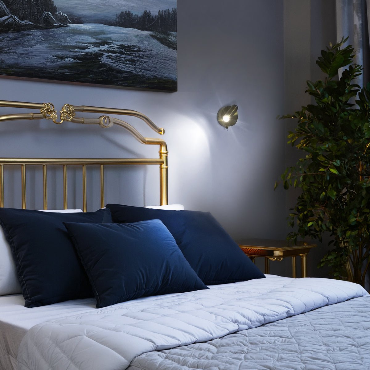 3W LED Bedside Reading Wall Light Antique Brass Cool White 6500K BW14 - Energy Light Bulbs - Free delivery on all orders