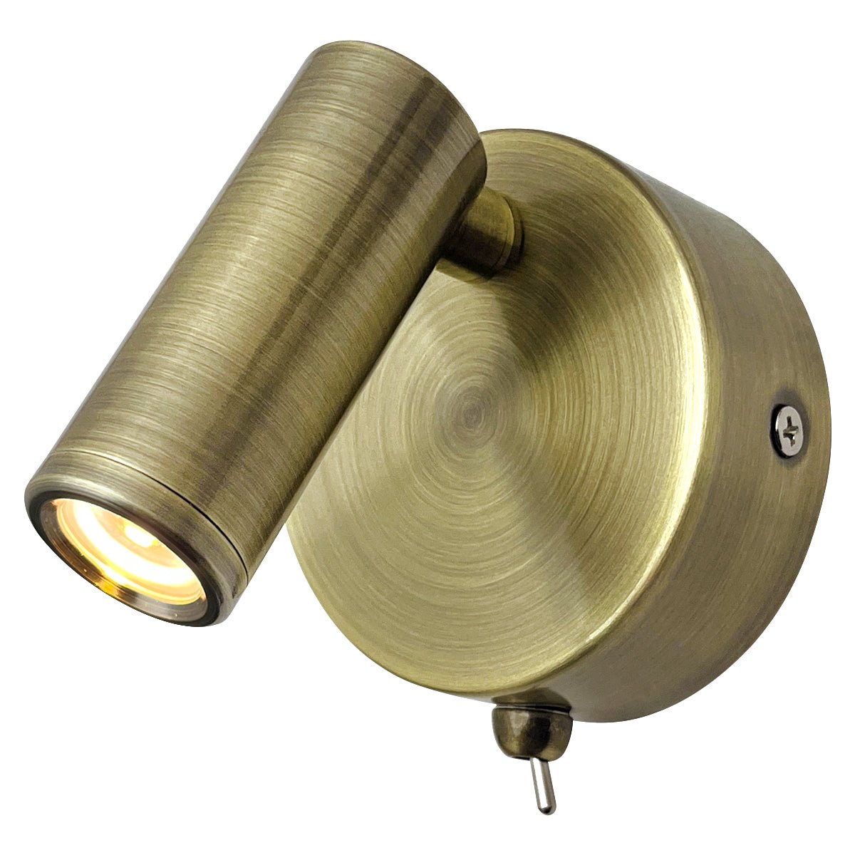 3W LED Bedside Reading Wall Light Antique Brass Warm White 3000K BW13 - Energy Light Bulbs - Free delivery on all orders