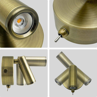 3W LED Bedside Reading Wall Light Antique Brass Warm White 3000K BW13 - Energy Light Bulbs - Free delivery on all orders