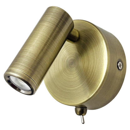 3W LED Bedside Reading Wall Light Antique Brass Warm White 3000K BW13 - Energy Light Bulbs - Free delivery on all orders