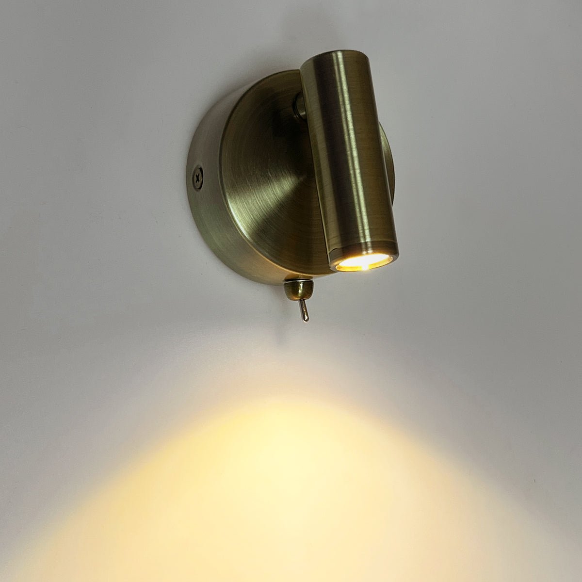 3W LED Bedside Reading Wall Light Antique Brass Warm White 3000K BW13 - Energy Light Bulbs - Free delivery on all orders