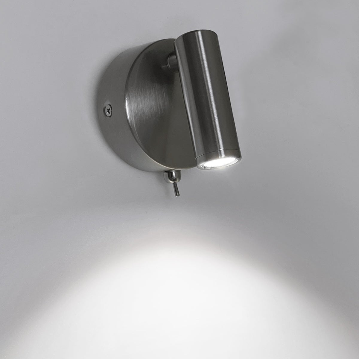 3W LED Bedside Reading Wall Light Brushed Chrome Cool White 6500K BW12 - Energy Light Bulbs - Free delivery on all orders