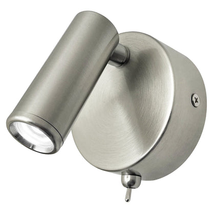 3W LED Bedside Reading Wall Light Brushed Chrome Cool White 6500K BW12 - Energy Light Bulbs - Free delivery on all orders