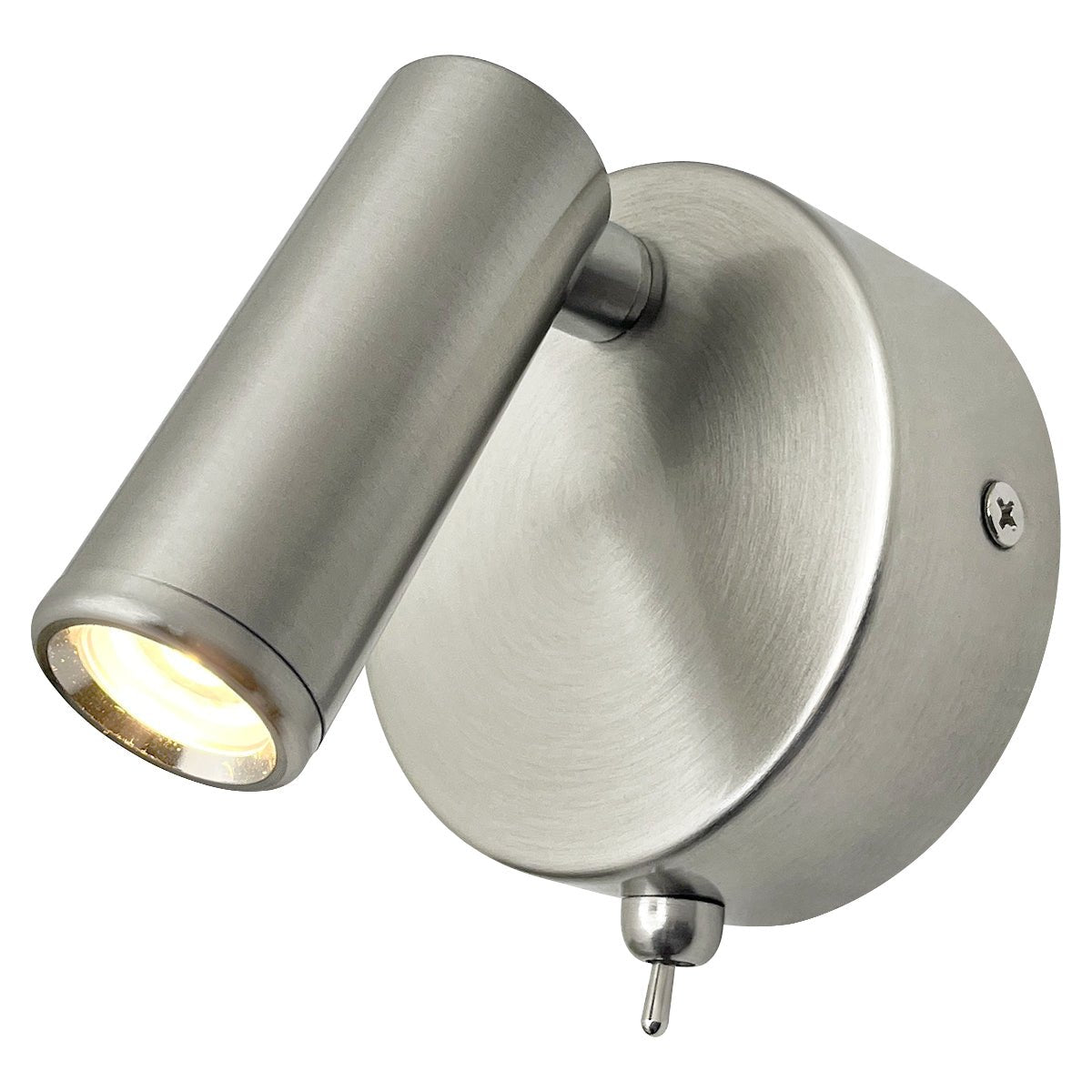 3W LED Bedside Reading Wall Light Brushed Chrome Warm White 3000K BW11 - Energy Light Bulbs - Free delivery on all orders