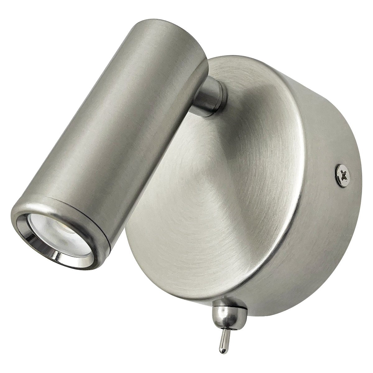 3W LED Bedside Reading Wall Light Brushed Chrome Warm White 3000K BW11 - Energy Light Bulbs - Free delivery on all orders