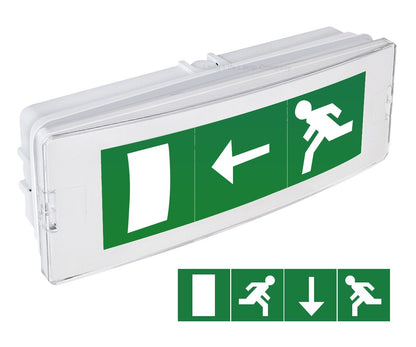 3w LED Emergency Light Non - Maintained/Maintained 180 Minutes with Green Legend Fire Exit EML02 - Energy Light Bulbs - Free delivery on all orders