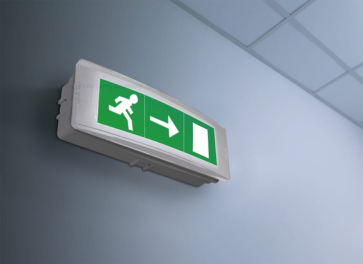 3w LED Emergency Light Non - Maintained/Maintained 180 Minutes with Green Legend Fire Exit EML02 - Energy Light Bulbs - Free delivery on all orders