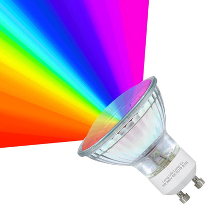 3w LED GU10 Automatic Colour Change Red Green Blue RGB Light Bulb - Energy Light Bulbs - Free delivery on all orders