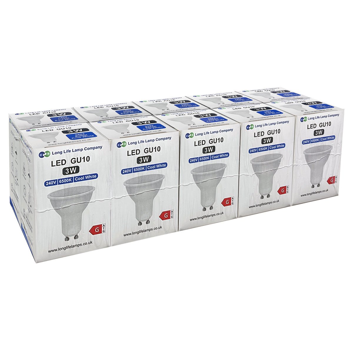 3W LED GU10 Light Bulb Cool White 6500K 5 Pack or 10 PACK - Free delivery on all orders