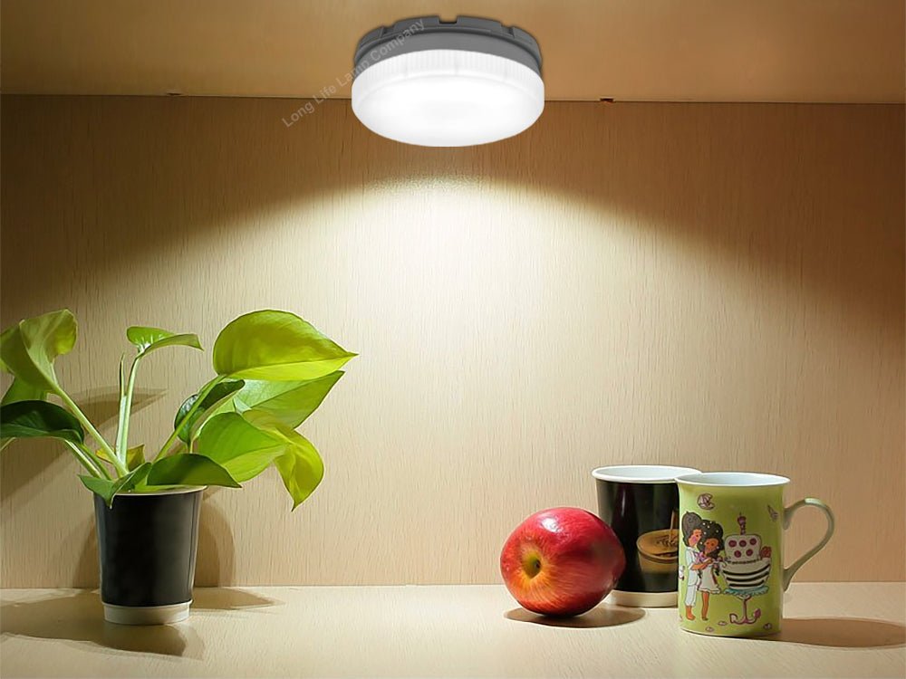 3w LED GX53 Under Cabinet Round Light Fitting Replaceable Bulb Cool White - Energy Light Bulbs - Free delivery on all orders