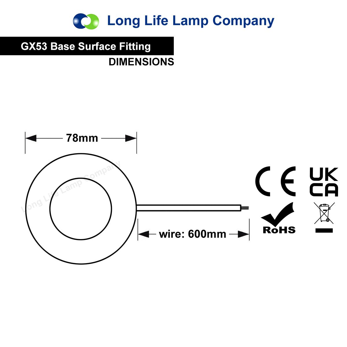 3w LED GX53 Under Cabinet Round Light Fitting Replaceable Bulb Cool White - Energy Light Bulbs - Free delivery on all orders