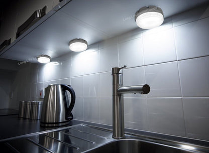 3w LED GX53 Under Cabinet Round Light Fitting Replaceable Bulb Cool White - Energy Light Bulbs - Free delivery on all orders