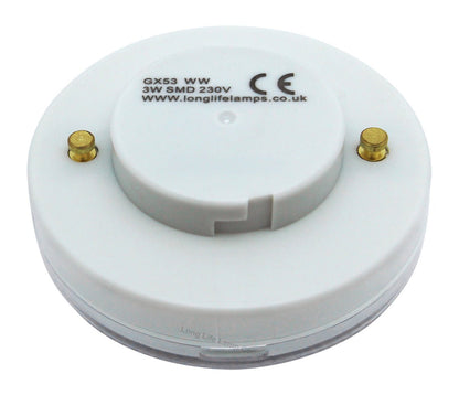 3w LED GX53 Warm White Light - Energy Light Bulbs - Free delivery on all orders