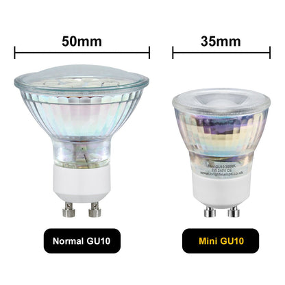 3W LED Mini GU10 35mm Light Bulb Warm White 3000k Glass Reflector 240V - Energy Light Bulbs - Free delivery on all orders