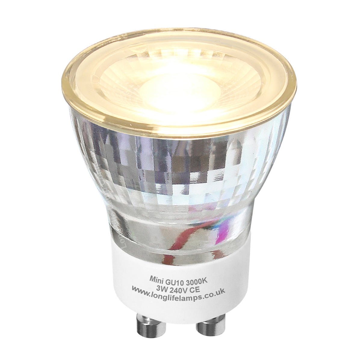 3W LED Mini GU10 35mm Light Bulb Warm White 3000k Glass Reflector 240V - Energy Light Bulbs - Free delivery on all orders