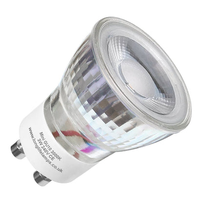 3W LED Mini GU10 35mm Light Bulb Warm White 3000k Glass Reflector 240V - Energy Light Bulbs - Free delivery on all orders