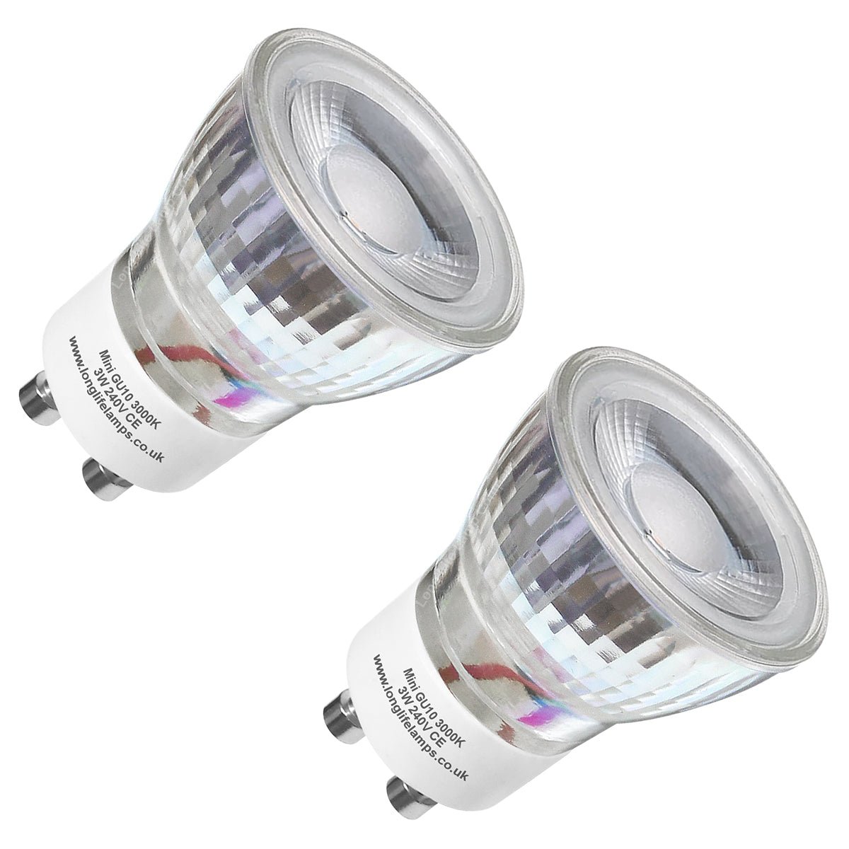 3W LED Mini GU10 35mm Light Bulb Warm White 3000k Glass Reflector 240V - Energy Light Bulbs - Free delivery on all orders