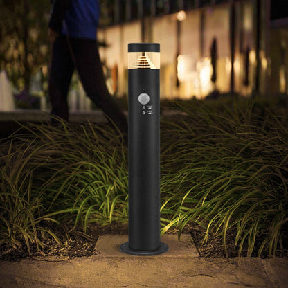 3W LED PIR Sensor Bollard Outdoor Garden Light Black Stainless Steel 3000K IP54 - Energy Light Bulbs - Free delivery on all orders