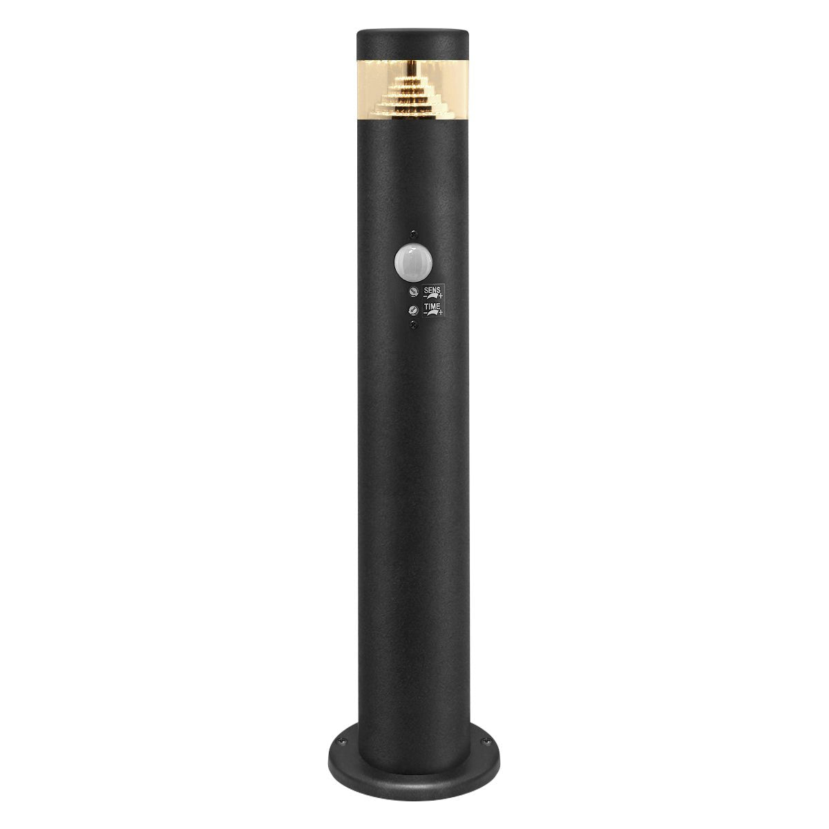 3W LED PIR Sensor Bollard Outdoor Garden Light Black Stainless Steel 3000K IP54 - Energy Light Bulbs - Free delivery on all orders