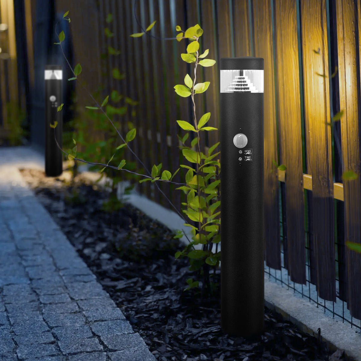 3W LED PIR Sensor Bollard Outdoor Garden Spike Light Black Stainless Steel 6500K IP54 - Energy Light Bulbs - Free delivery on all orders