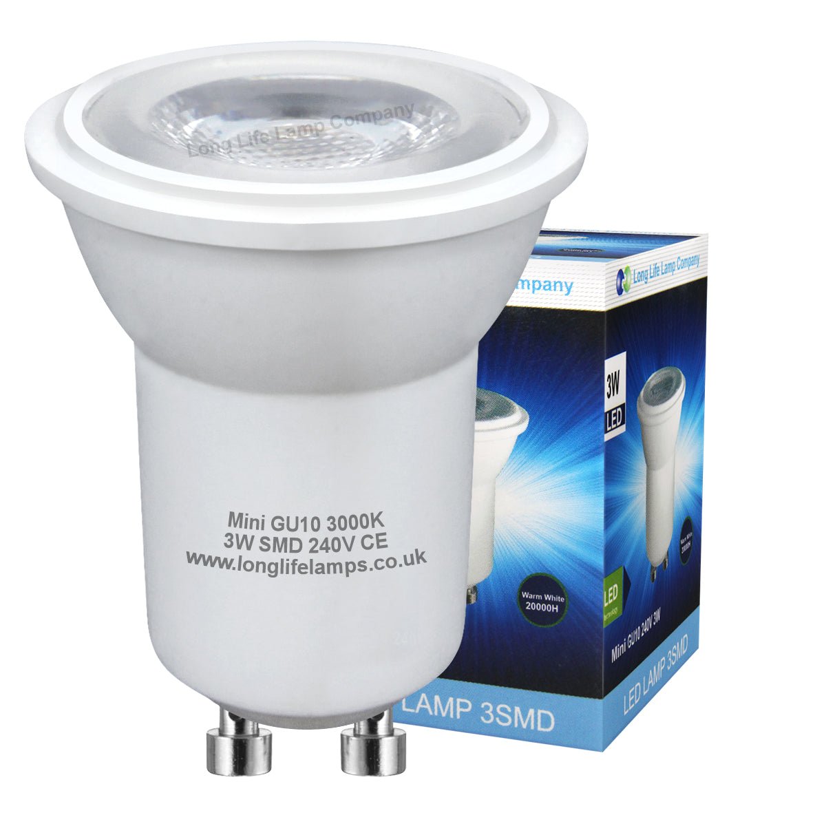 3w LED Small Mini GU10 Spotlight Bulb Warm White - Energy Light Bulbs - Free delivery on all orders