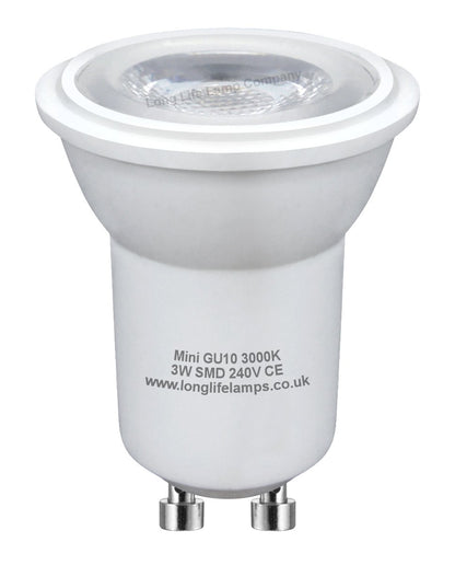 3w LED Small Mini GU10 Spotlight Bulb Warm White - Energy Light Bulbs - Free delivery on all orders