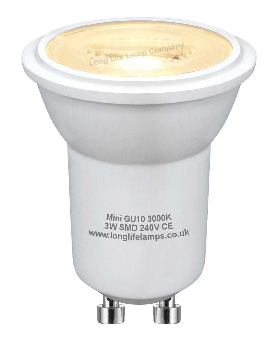 3w LED Small Mini GU10 Spotlight Bulb Warm White - Energy Light Bulbs - Free delivery on all orders