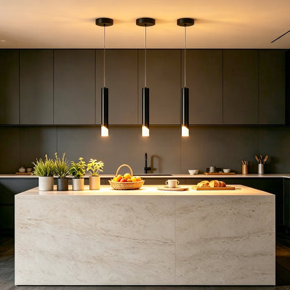 3W Matt Black LED Tube Ceiling Pendant Light 3000K K452 - Free delivery on all orders