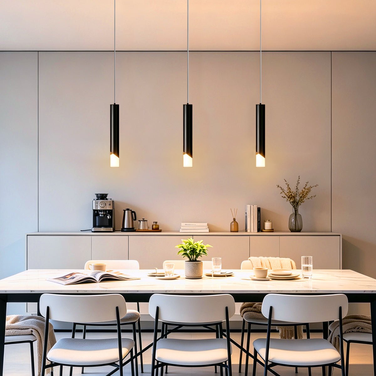 3W Matt Black LED Tube Ceiling Pendant Light 3000K K452 - Free delivery on all orders
