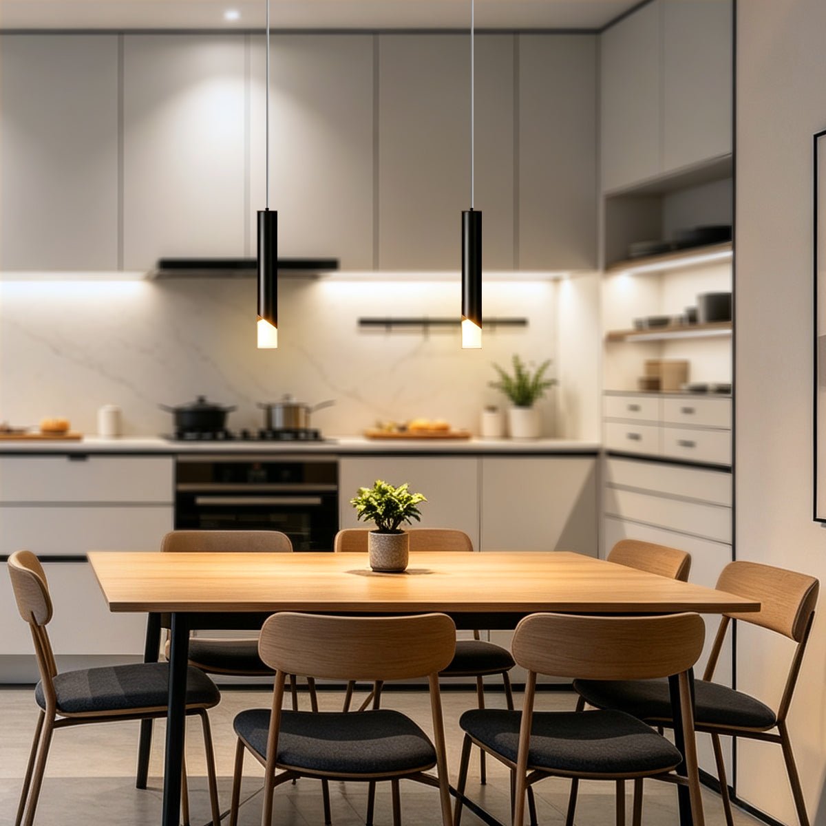 3W Matt Black LED Tube Ceiling Pendant Light 3000K K452 - Free delivery on all orders