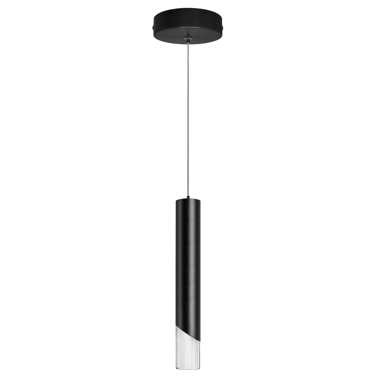 3W Matt Black LED Tube Ceiling Pendant Light 3000K K452 - Free delivery on all orders